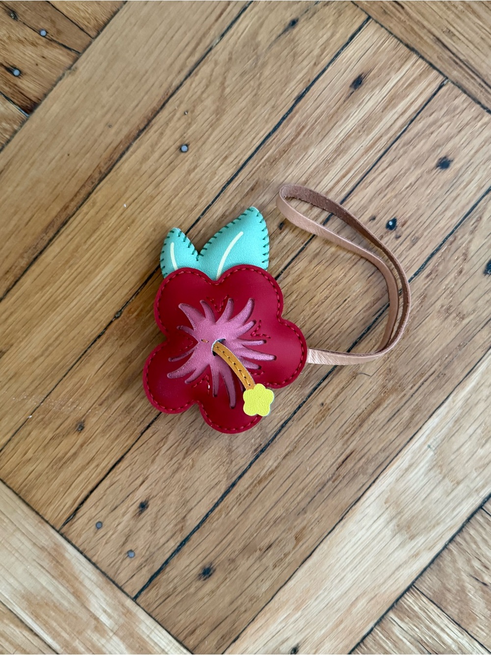 Red Floral Bag Charm